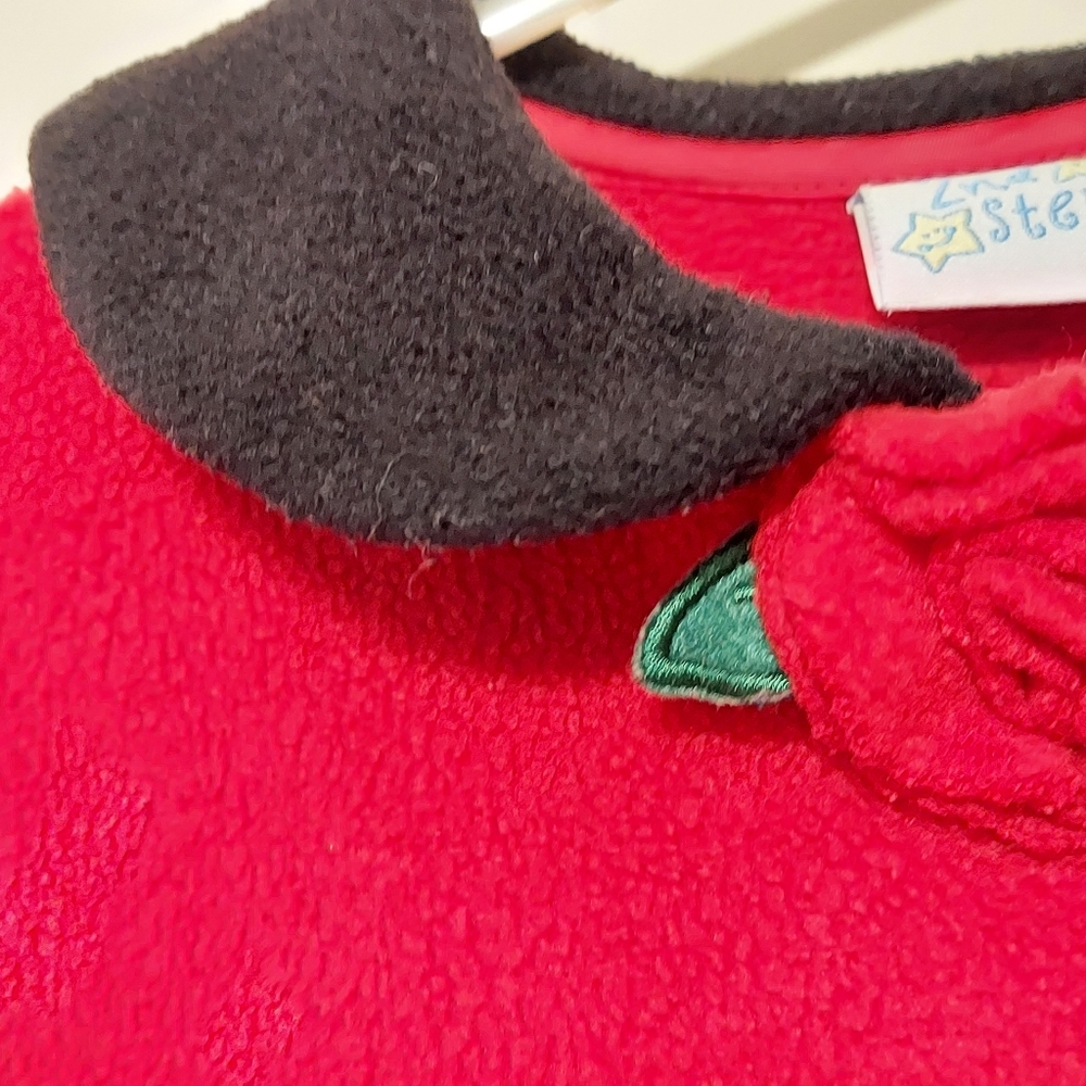 2nd Step Toddler Red Fleece Coat with Rose and Leaves Accent size 18Months - Picture 6 of 12